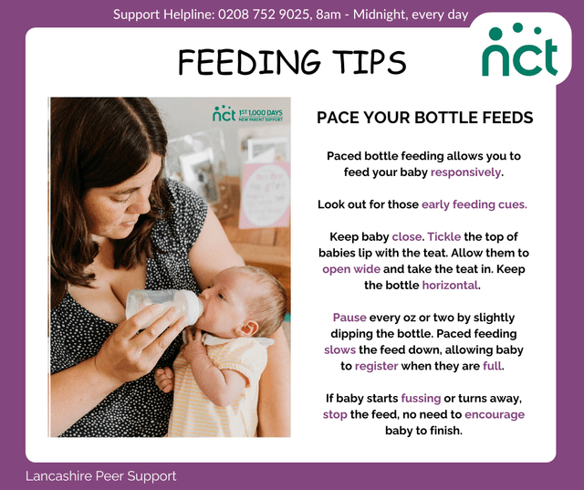 Infographic that talks about pacing bottle feeds 