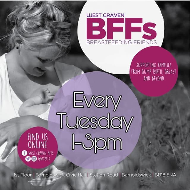 West Craven BFFs, every Tuesday 1-3pm, Parent breast feeding their baby in the background
