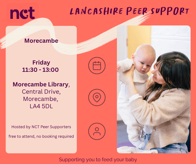 Morecambe Library Infant Feeding Group, Fridays, 11:30 - 13:00