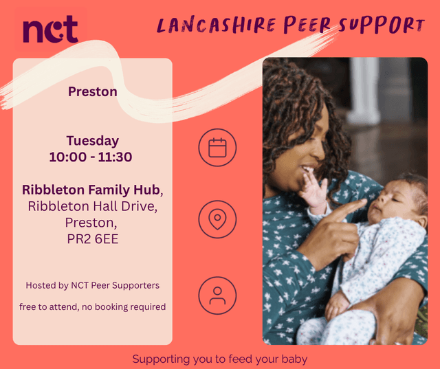 Preston Infant Feeding Group, Every Tuesday, Ribbleton Family Hub, 10-11:30am