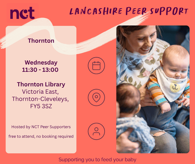 Thornton Infant Feeding Group, every Wednesday, Thornton Library, 11:30-13:00